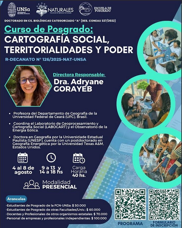 Cartografía Social, Territorialidades y Poder - Curso de Posgrado - Dra. Adryane Gorayeb